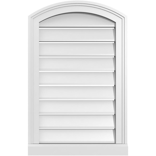 Ekena Millwork Arch Top Surface Mount PVC Gable Vent w/ 2"W x 2"P Brickmould Sill Frame, 18"W x 26"H GVPAR18X2603SN - main
